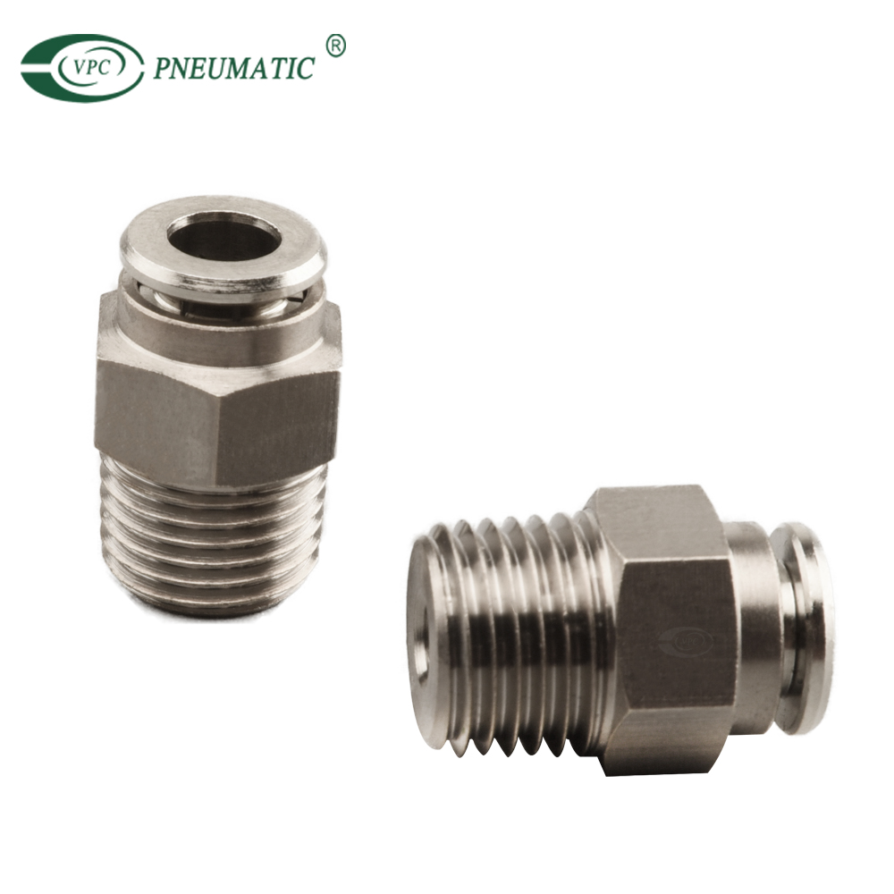 PC Pneumatic Metal Pipe Fitting 4~12mm One Touch Quick Connect Air Hose Pneumatic Fittings