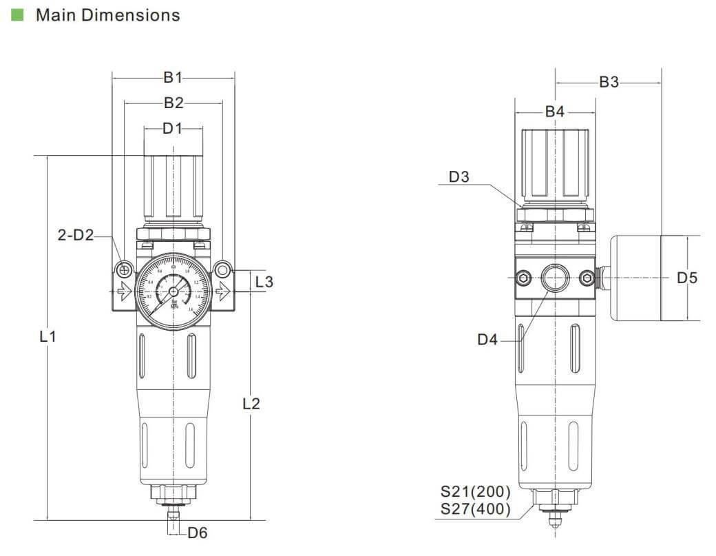 VFR Series Filter Regulator Combinations Buy air filter regulator
