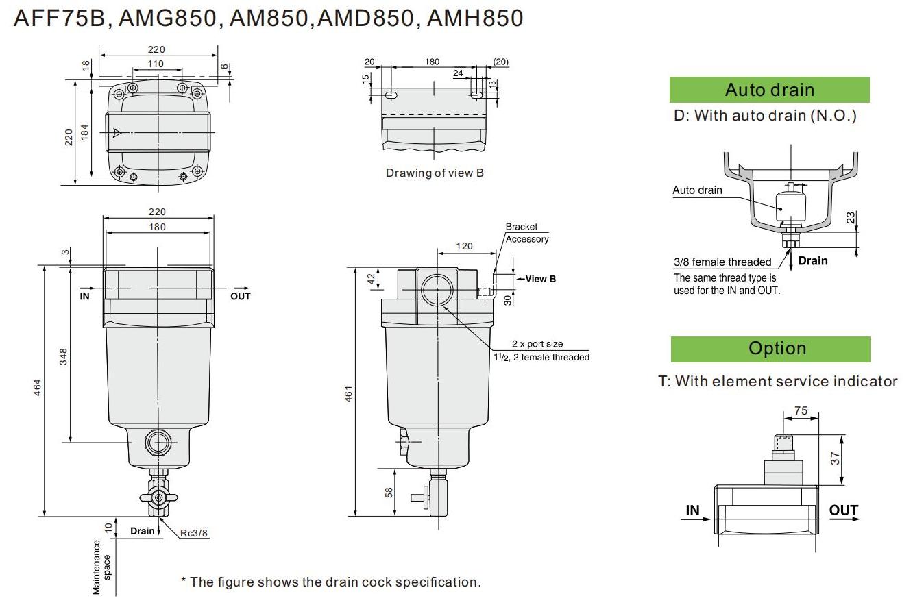 Mist Separator Single Thread AM Series Mist Separator - Buy pneumatic water separator, smc mist ...